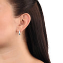 AMOR Ohrring (Creolen) Damen, 925 Silber rhodiniert, Zirkonia weiß, Ansicht 2