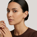 AMOR Ohrring (Ohrstecker) Damen, 925 Silber rhodiniert, Zirkonia weiß, am Model