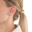 AMOR women's stud earrings, rhodium-plated 925 sterling silver, view 2