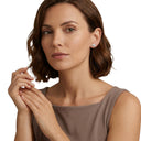 AMOR women's stud earrings, rhodium-plated 925 sterling silver, worn by model