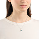 AMOR Halskette Damen, 925 Silber rhodiniert, Zirkonia blau, Ansicht 2