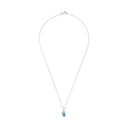 AMOR Halskette Damen, 925 Silber rhodiniert, Zirkonia blau, Ansicht 3