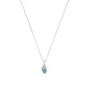 AMOR Halskette Damen, 925 Silber rhodiniert, Zirkonia blau, Hauptbild