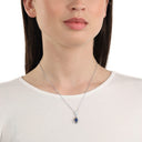 AMOR Halskette Damen, 925 Silber rhodiniert, Zirkonia dunkelblau, Ansicht 2