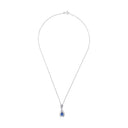 AMOR Halskette Damen, 925 Silber rhodiniert, Zirkonia dunkelblau, Ansicht 3