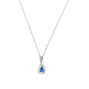 AMOR Halskette Damen, 925 Silber rhodiniert, Zirkonia dunkelblau, Hauptbild