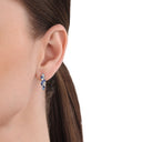 AMOR women's hoop earrings, rhodium-plated 925 sterling silver, view 2