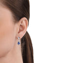 AMOR women's drop earrings, rhodium-plated 925 sterling silver, view 2