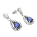 AMOR women's drop earrings, rhodium-plated 925 sterling silver, view 3