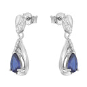 AMOR women's drop earrings, rhodium-plated 925 sterling silver, view 5