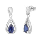 AMOR women's drop earrings, rhodium-plated 925 sterling silver, main image