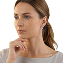 AMOR women's drop earrings, rhodium-plated 925 sterling silver, worn by model