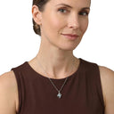 AMOR women's necklace, rhodium-plated 925 sterling silver, worn by model