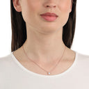AMOR Halskette Damen, 925 Silber rosé vergoldet, Motiv Blume, Zirkonia weiß, Ansicht 2