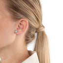 AMOR women's stud earrings, rhodium-plated 925 sterling silver, view 2