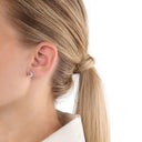 AMOR Ohrring (Ohrstecker) Damen, 925 Silber rhodiniert, Motiv Halbmond, Zirkonia weiß, Ansicht 2