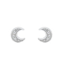 AMOR Ohrring (Ohrstecker) Damen, 925 Silber rhodiniert, Motiv Halbmond, Zirkonia weiß, Ansicht 3