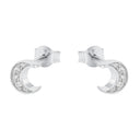 AMOR Ohrring (Ohrstecker) Damen, 925 Silber rhodiniert, Motiv Halbmond, Zirkonia weiß, Ansicht 4