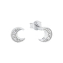 AMOR Ohrring (Ohrstecker) Damen, 925 Silber rhodiniert, Motiv Halbmond, Zirkonia weiß, Hauptbild