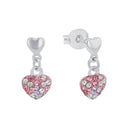 PRINZESSIN LILLIFEE girls' drop earrings, rhodium-plated 925 sterling silver, pink, main image