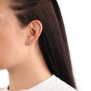 AMOR Ohrring (Ohrstecker) Damen, 375 Gold teil-rhodiniert, Motiv Blume, Ansicht 2