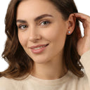 AMOR women's stud earrings, 375 gold, worn by model