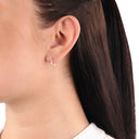 AMOR women's hoop earrings, 375 gold, view 2