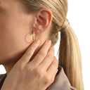 AMOR women's hoop earrings, 375 gold, view 2