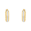 AMOR women's hoop earrings, partially rhodium-plated 375 gold, view 3