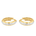 AMOR women's hoop earrings, partially rhodium-plated 375 gold, view 4