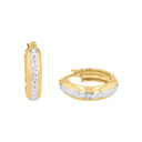 AMOR women's hoop earrings, partially rhodium-plated 375 gold, main image