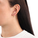 AMOR women's hoop earrings, 375 gold, view 2
