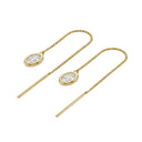 AMOR women's threader earrings, 375 gold, view 3