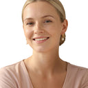AMOR women's drop earrings, 375 gold, worn by model