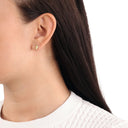 AMOR Ohrring (Ohrstecker) Damen, 375 Gold, Motiv Blatt, Ansicht 2