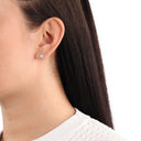 AMOR Ohrring (Ohrstecker) Damen, 375 Gold, Motiv Blume, Zirkonia weiß, Ansicht 2