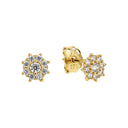 AMOR Ohrring (Ohrstecker) Damen, 375 Gold, Motiv Blume, Zirkonia weiß, Hauptbild
