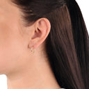 AMOR women's hoop earrings, 375 gold, view 2