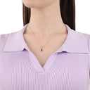 AMOR Halskette Damen, 375 Gold, Zirkonia blau, Ansicht 2