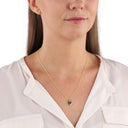 AMOR Halskette Damen, 375 Gold, Motiv Herz, Zirkonia blau, Ansicht 2