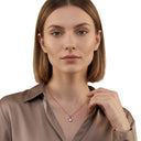 AMOR women's necklace, rose gold-plated 925 sterling silver, worn by model