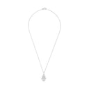 AMOR Halskette Damen, 925 Silber rhodiniert, Motiv Hamsa Hand, Kristallglas weiß, Ansicht 3