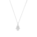 AMOR Halskette Damen, 925 Silber rhodiniert, Motiv Hamsa Hand, Kristallglas weiß, Hauptbild