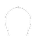 AMOR Halskette Damen, 925 Silber rhodiniert, Motiv Hamsa Hand, Kristallglas weiß, Verschluss