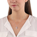 AMOR Halskette Damen, 925 Silber rhodiniert, Motiv Herz, Zirkonia rosa, Ansicht 2