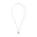 AMOR Halskette Damen, 925 Silber rhodiniert, Motiv Herz, Zirkonia rosa, Ansicht 3