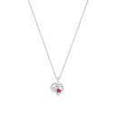 AMOR Halskette Damen, 925 Silber rhodiniert, Motiv Herz, Zirkonia rosa, Hauptbild