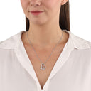 AMOR Halskette Damen, 925 Silber rhodiniert, Motiv Herz, Zirkonia weiß, Ansicht 2