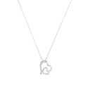AMOR Halskette Damen, 925 Silber rhodiniert, Motiv Herz, Zirkonia weiß, Hauptbild