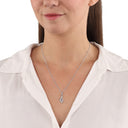 AMOR Halskette Damen, 925 Silber rhodiniert, Motiv Notenschlüssel, Zirkonia weiß, Ansicht 2
